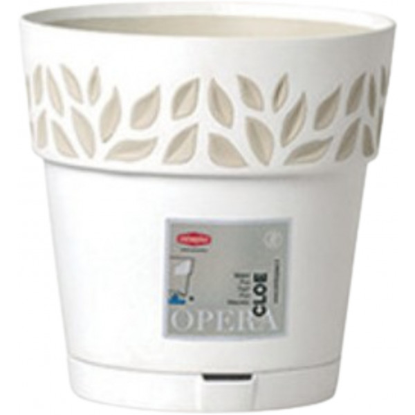 Фото - Вазон Stefanplast OPERA Cloe 15x15 см белый/травертин 94000