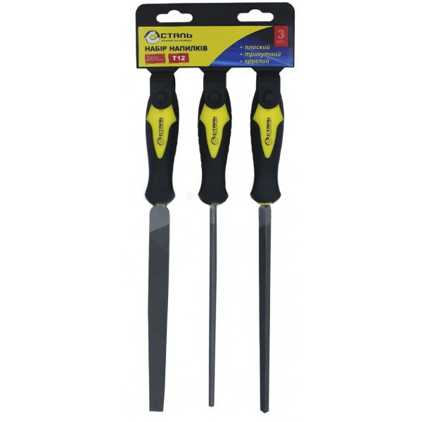 Фото - Напильник Сталь T12 200 мм 3 шт. Фото - Напильник Сталь T12 200 мм 3 шт.