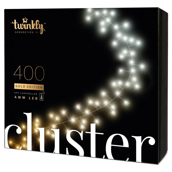 Фото - Гирлянда линейная Twinkly Smart LED Cluster AWW, 400, BT+WiFi, Gen II, IP44, черный (TWC400GOP-BEU)