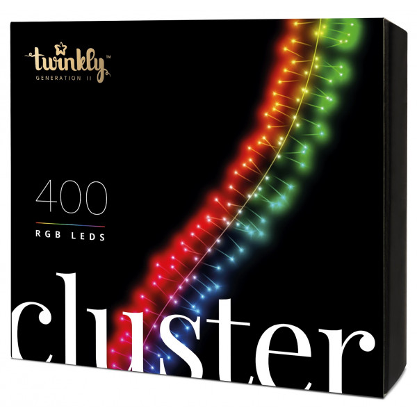 Фото - Гирлянда линейная Twinkly Smart LED Cluster RGB, 400, BT+WiFi, Gen II, IP44, черный (TWC400STP-BEU)