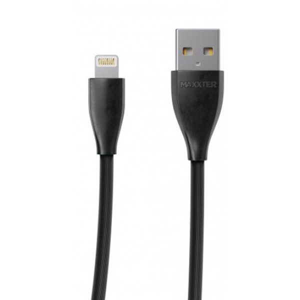 Фото - Кабель синхронизации данных Maxxter USB-Lightning 1м Black (UB-L-USB-01BK)