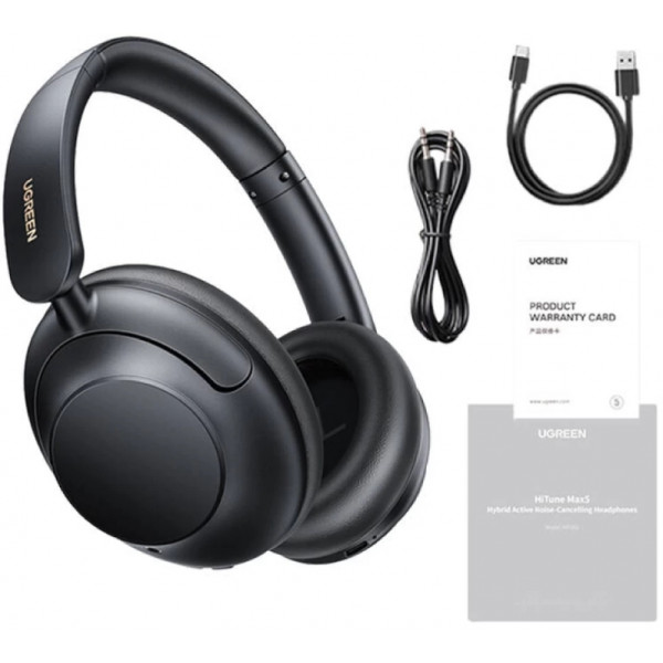 Фото - Наушники накладные беспроводные UGREEN HP202 HiTune Max5 Hybrid ANC Black (25255)