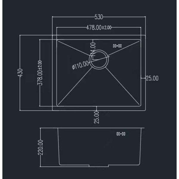 Фото - Мойка кухонная GRANADO Under top max STEEL S201 black Textures