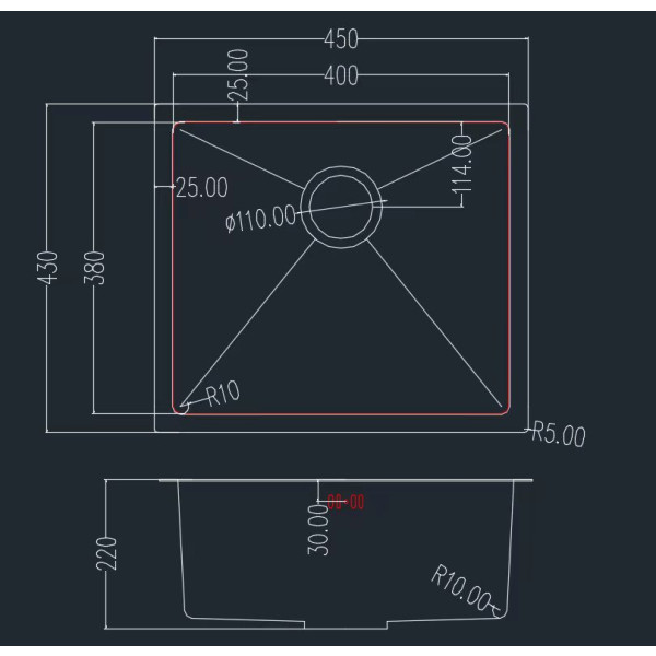 Фото - Мойка кухонная GRANADO Under top STEEL S304 honeycomb