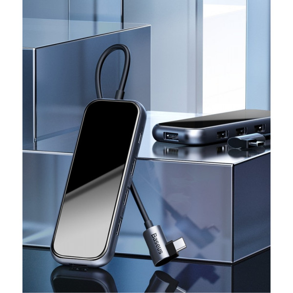 Фото - Хаб USB Baseus Multi-Functional Type-C to 4xUSB 2.0 Deep Gray (CAHUB-JZ0G)