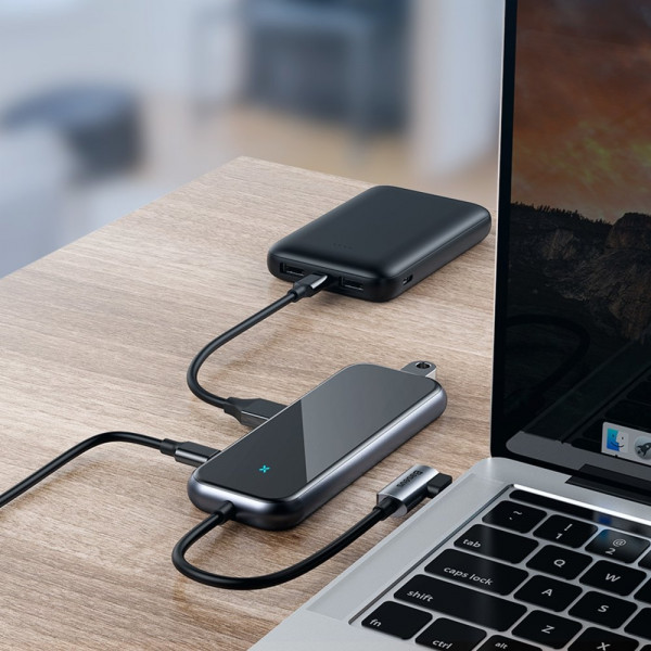 Фото - Хаб USB Baseus Multi-Functional Type-C to 4xUSB 2.0 Deep Gray (CAHUB-JZ0G)