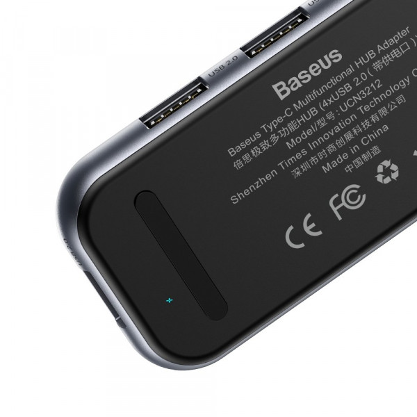 Фото - Хаб USB Baseus Multi-Functional Type-C to 4xUSB 2.0 Deep Gray (CAHUB-JZ0G)