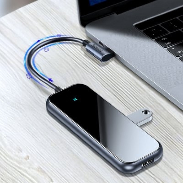 Фото - Хаб USB Baseus Multi-Functional Type-C to 4xUSB 2.0 Deep Gray (CAHUB-JZ0G)