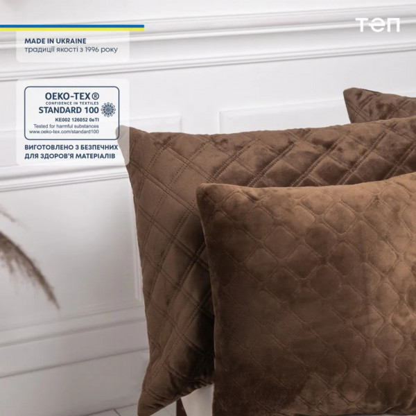 Фото - Подушка декоративная ТЕП VELOUR 45х45 см Коричневый (3-03296_26541)