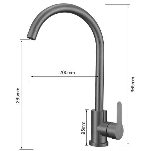 Фото - Смеситель кухонный Ventolux KF02 PVD BK