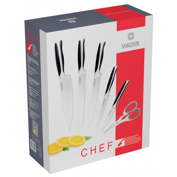 Фото - Набор ножей Vinzer Chef 7 пр. (50119)