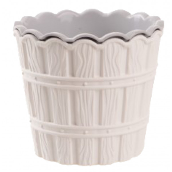 Фото - Вазон VIOLET HOUSE 0981 Бамбу WHITE с внут. вставкой 0.6 л Фото - Вазон VIOLET HOUSE 0981 Бамбу WHITE с внут. вставкой 0.6 л