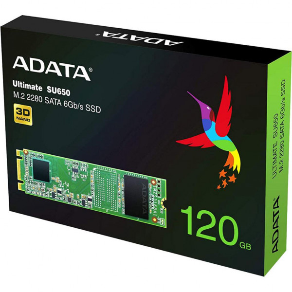 Фото - SSD-накопитель внутренний ADATA M.2 120GB Ultimate SU650 SATA 6Gb/s 2280 3D TLC (ASU650NS38-120GT-C)