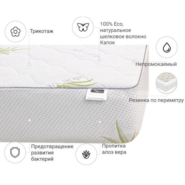 Фото - Наматрасник детский MirSon №1040 Alberto Silk Aloe Vera 70х130 см (2200001505469)