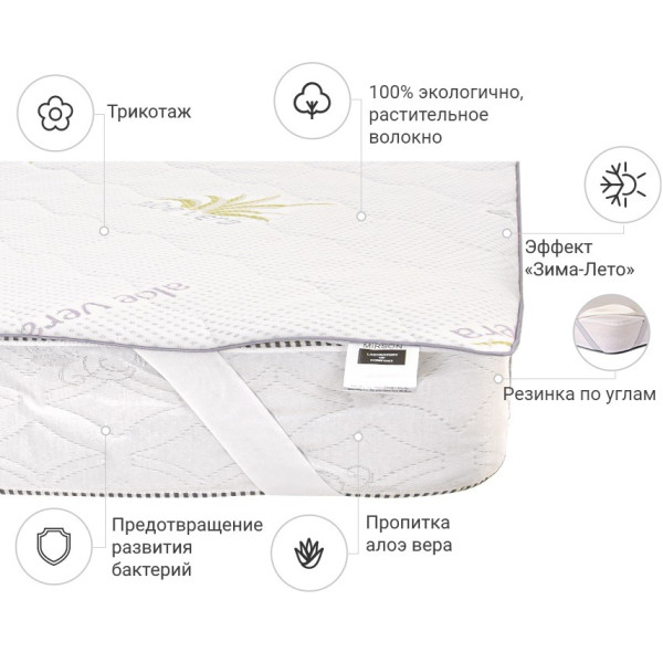 Фото - Наматрасник детский MirSon №1002 Alberto Eco Seasons Aloe Vera 70х130 см (2200001489837)