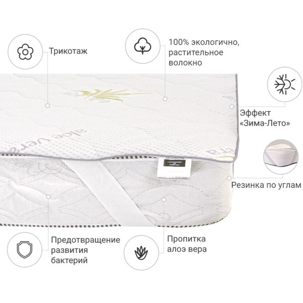 Фото - Наматрасник детский MirSon №1027 Alberto Bamboo Aloe Vera 70х130 см (2200001502314)