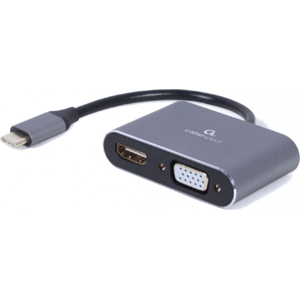 Фото - Переходник Cablexpert USB-C - HDMI/VGA (A-USB3C-HDMIVGA-01)