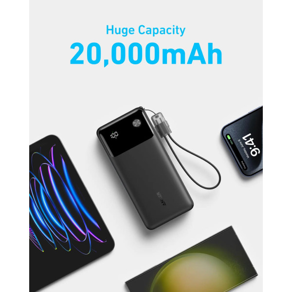 Фото - Батарея мобильная Anker PowerCore 20000 mAh 30W PD Black (A1384G11)