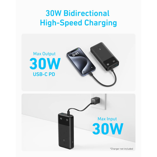 Фото - Батарея мобильная Anker PowerCore 20000 mAh 30W PD Black (A1384G11)