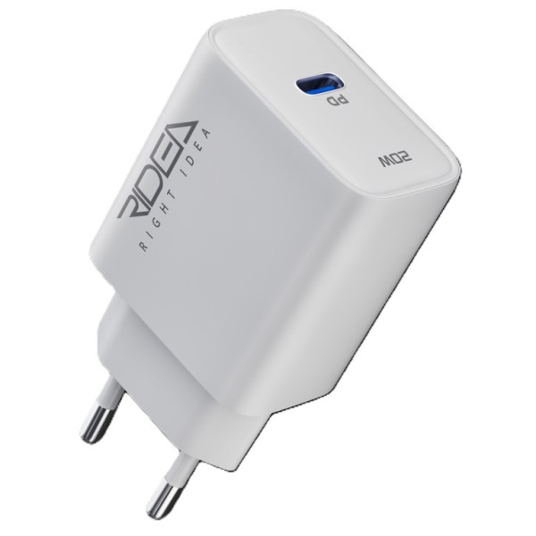 Фото - Сетевое зарядное устройство Ridea Rapid Pro 1USB-C QC/PD 20W+Type-C to Type-C White (RW-20124)