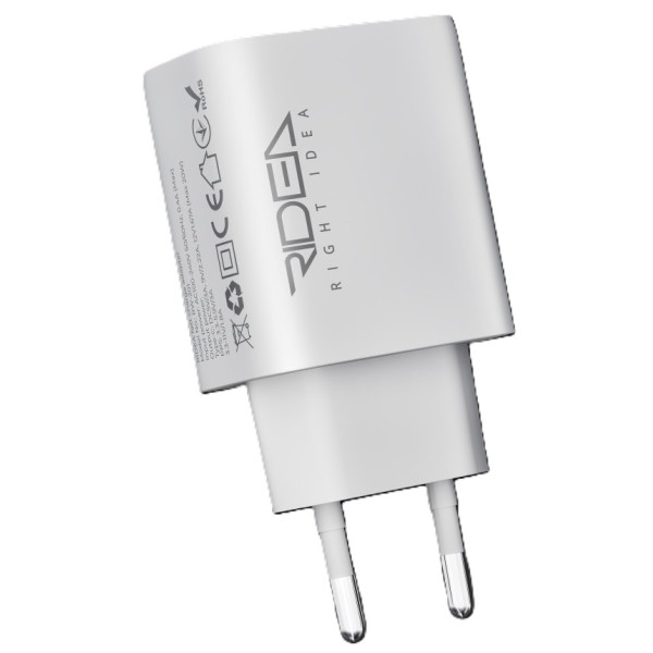 Фото - Сетевое зарядное устройство Ridea Rapid Pro 1USB-C QC/PD 20W+Type-C to Type-C White (RW-20124)