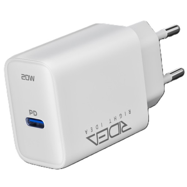Фото - Сетевое зарядное устройство Ridea Rapid Pro 1USB-C QC/PD 20W+Type-C to Type-C White (RW-20124)