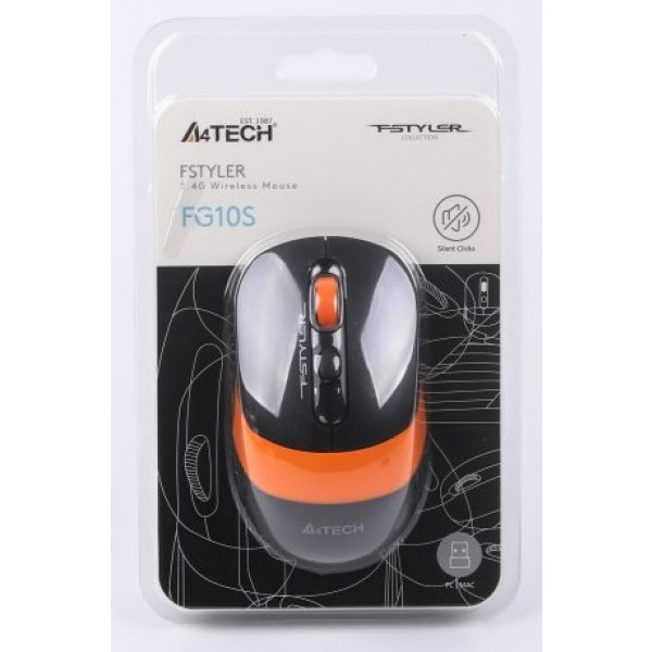 Фото - Мышь беспроводная A4tech FG10s (Orange)