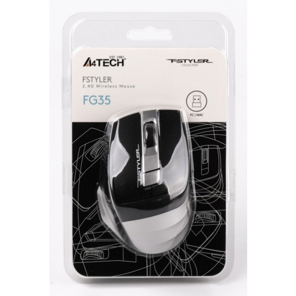 Фото - Мышь беспроводная A4tech FG35 (Black - Grey)