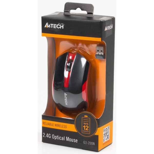 Фото - Мышь беспроводная A4tech G3-200N (Black+Red)