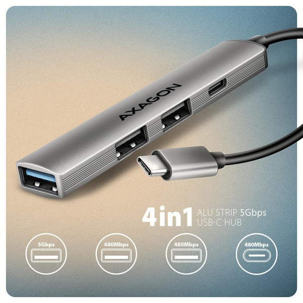 Фото - Хаб USB AXAGON USB3.2 4PORT 0.12m (HUE-STC)