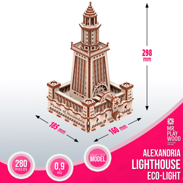 Фото - 3D пазлы Mr.Playwood Александрийский Маяк (Эко – лайт) механический 280 эл. (10208)