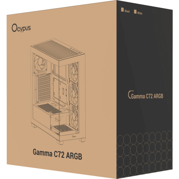 Фото - Корпус OCYPUS ATX W/O PSU GAMMA C72 BK ARGB (GAMMA-C72-BKD400XX-GL)