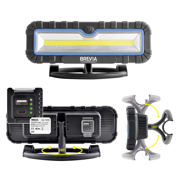 Фото - Фонарь аккумуляторный Brevia 10W COB 1000lm 4000mAh (11510)