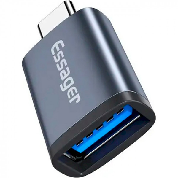 Фото - Переходник Essager Soray OT (USB Female to Type-C Male) USB3.0 Adaptor Grey (EZJAC-SRA0G)