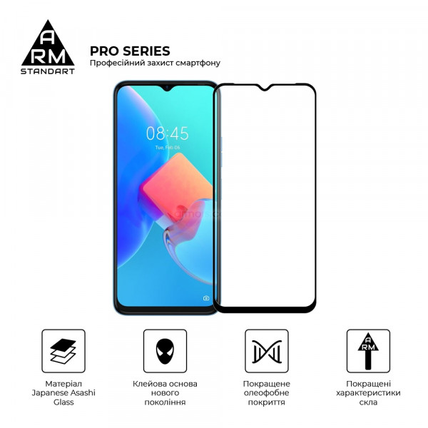 Фото - Защитное стекло для смартфона Armorstandart Pro for TECNO Spark 9 Pro (KH7n) Black (ARM64652)