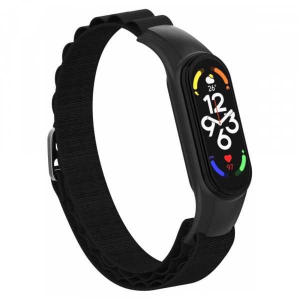 Фото - Ремешок для фитнес-браслета Armorstandart AlpinaStyle Band for Xiaomi Mi Band 7/6/5/4 Black (ARM64987)