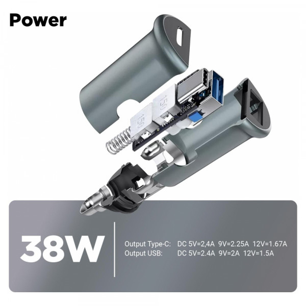 Фото - Автомобильное зарядное устройство Armorstandart 20W Type-C+USB Grey (ARM65439)