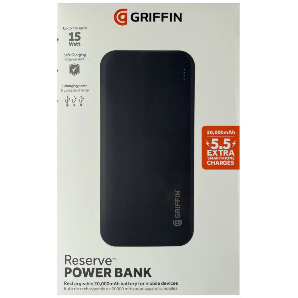 Фото - Батарея мобильная Griffin 20 000mAh Black (GP-149-BLK w/t VAT)