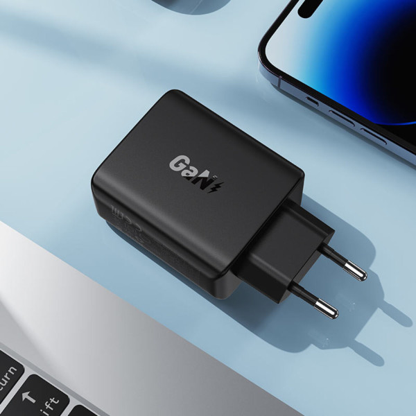 Фото - Сетевое зарядное устройство AceFast 4xUSB 45W (2xUSB-C+2xUSB-A) Gan A61 Fast Charger Black (6974316282754)
