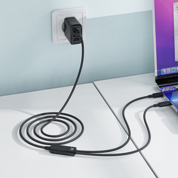 Фото - Кабель синхронизации данных AceFast USB 2.0 USB-C 2in1, 0.8 м + sub 0.4 м, 100W, C5-11 (6974316280149)