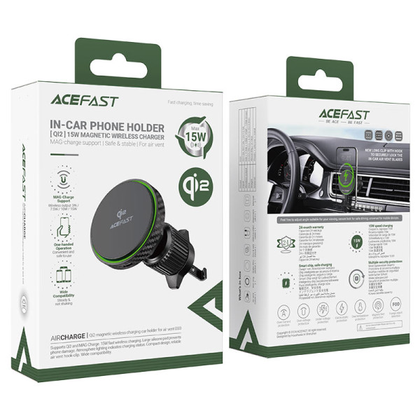 Фото - Автодержатель AceFast D33 Qi2 Black (6974316280293)