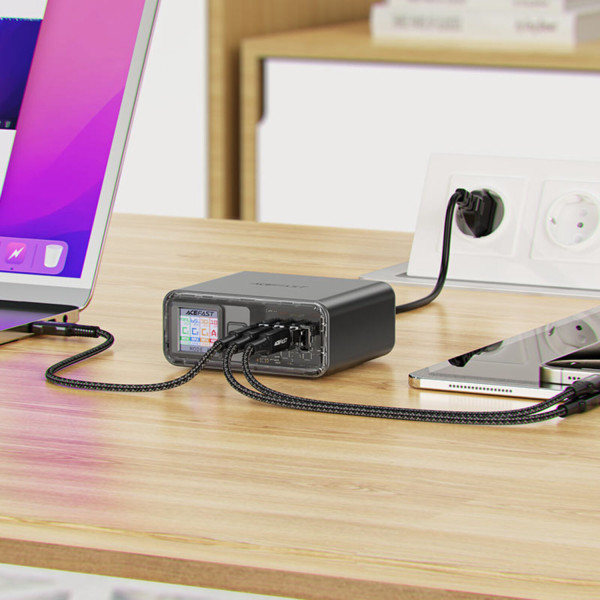 Фото - Сетевое зарядное устройство AceFast 4xUSB 218W (3xUSB-C + USB-A) Gan Z4 Fast Charger (6974316282587)