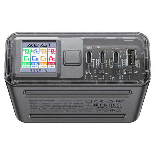 Фото - Сетевое зарядное устройство AceFast 4xUSB 218W (3xUSB-C + USB-A) Gan Z4 Fast Charger (6974316282587)