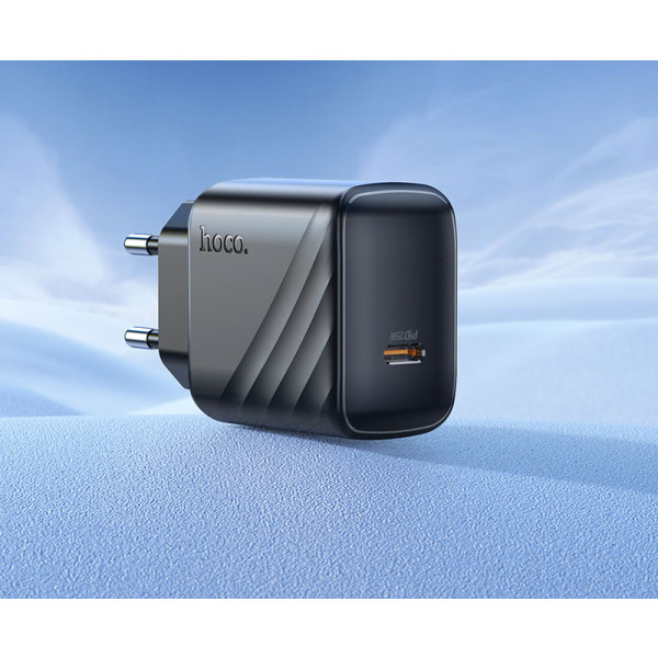 Фото - Сетевое зарядное устройство HOCO CS24A Puerto single-port PD25W charger set (C to iP)(EU) Black (6942007639767)