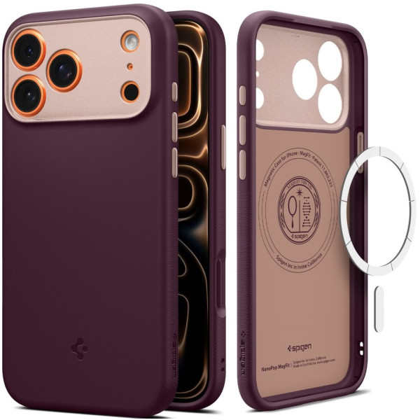 Фото - Чехол для смартфона Spigen for iPhone 17 Pro Max, Nano Pop MagFit, Burgundy Bean (ACS10261)