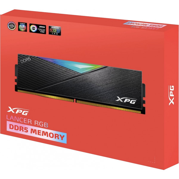 Фото - Память DDR ADATA DDR5 32GB KIT 16GBx2 5200 RGB (AX5U5200C3816G-DCLARBK)