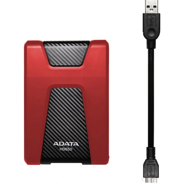 Фото - Жесткий диск внешний ADATA Durable HD650 1TB USB 3.1 Red (AHD650-1TU31-CRD)
