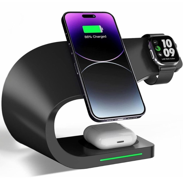 Фото - Беспроводное зарядное устройство Ailink Dock Station C-line 4 в 1 Black (AI-DS-C-line-3in1bk)
