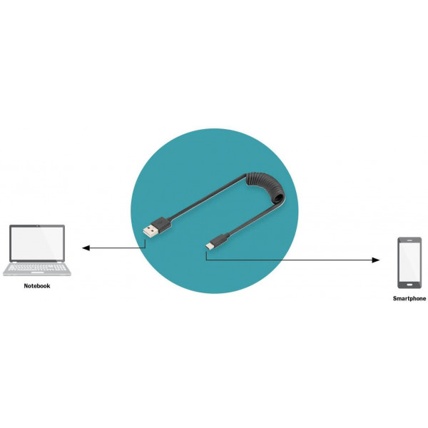 Фото - Кабель синхронизации данных Digitus USB-C > USB-A 1m (AK-300430-006-S)