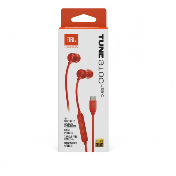 Фото - Наушники вкладыши проводные JBL Tune 310C USB-C Red (JBLT310CRED)